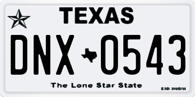 TX license plate DNX0543