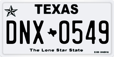TX license plate DNX0549