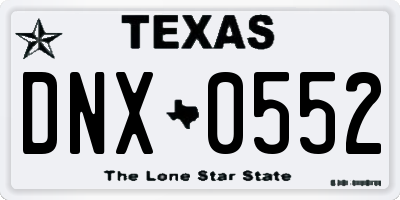TX license plate DNX0552