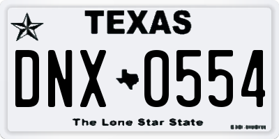 TX license plate DNX0554