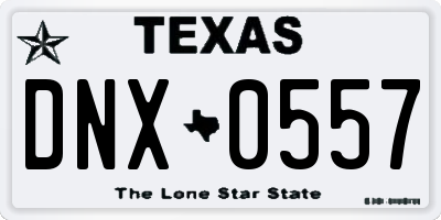 TX license plate DNX0557