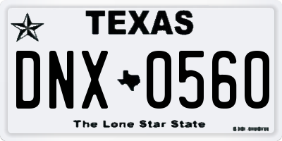 TX license plate DNX0560