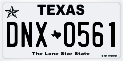 TX license plate DNX0561