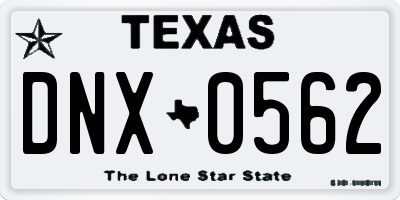 TX license plate DNX0562