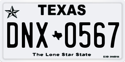 TX license plate DNX0567
