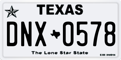 TX license plate DNX0578