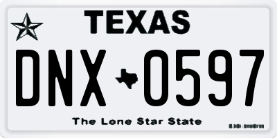 TX license plate DNX0597