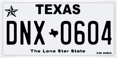 TX license plate DNX0604