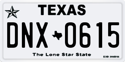 TX license plate DNX0615