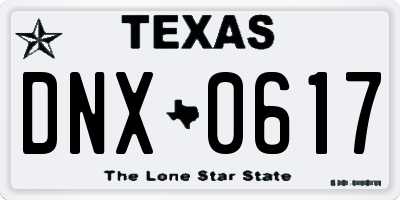 TX license plate DNX0617