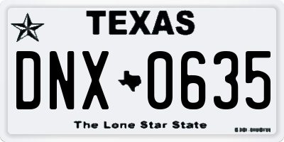 TX license plate DNX0635