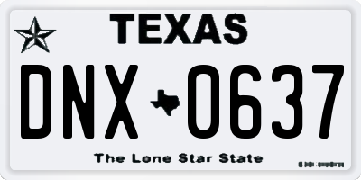 TX license plate DNX0637