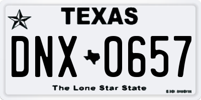 TX license plate DNX0657