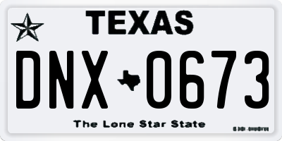 TX license plate DNX0673