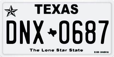 TX license plate DNX0687