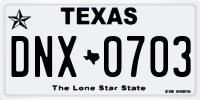 TX license plate DNX0703