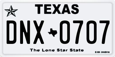 TX license plate DNX0707
