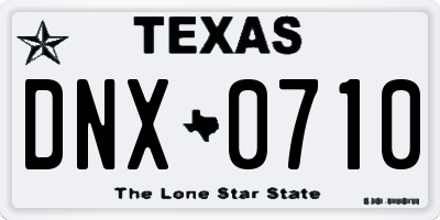 TX license plate DNX0710