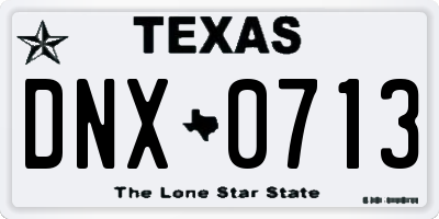 TX license plate DNX0713