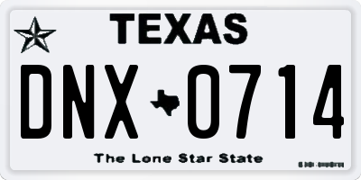 TX license plate DNX0714