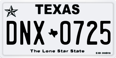 TX license plate DNX0725