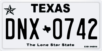 TX license plate DNX0742