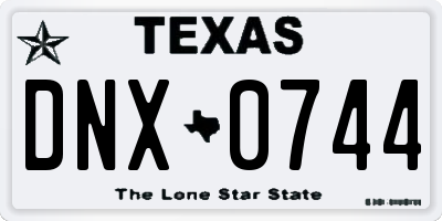 TX license plate DNX0744