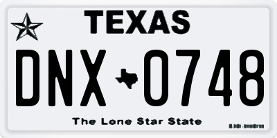 TX license plate DNX0748