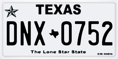 TX license plate DNX0752