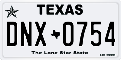 TX license plate DNX0754