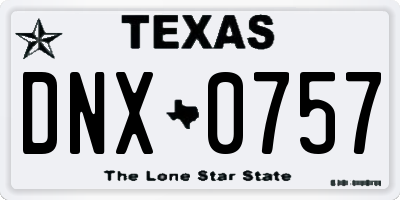 TX license plate DNX0757