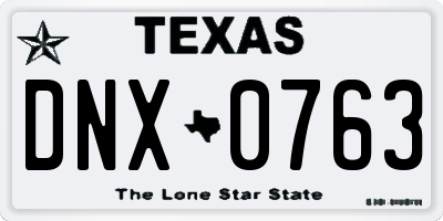 TX license plate DNX0763