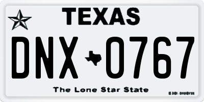 TX license plate DNX0767