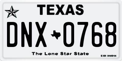 TX license plate DNX0768