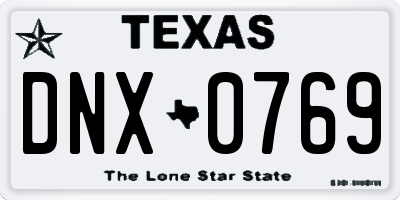 TX license plate DNX0769