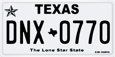 TX license plate DNX0770