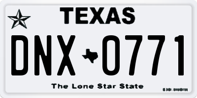 TX license plate DNX0771