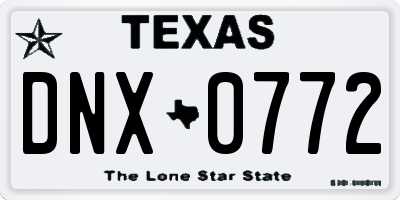 TX license plate DNX0772
