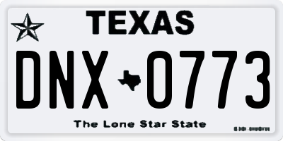 TX license plate DNX0773