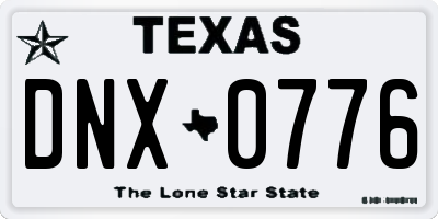 TX license plate DNX0776
