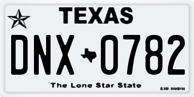 TX license plate DNX0782