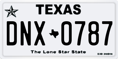 TX license plate DNX0787