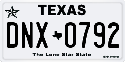 TX license plate DNX0792