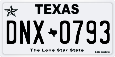 TX license plate DNX0793