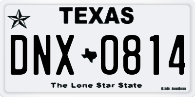 TX license plate DNX0814