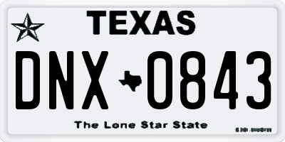 TX license plate DNX0843