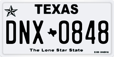TX license plate DNX0848