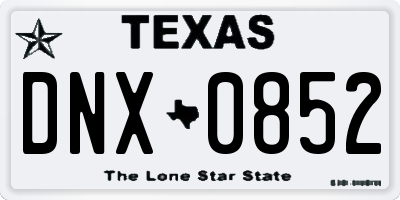 TX license plate DNX0852