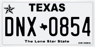 TX license plate DNX0854