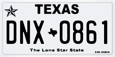 TX license plate DNX0861